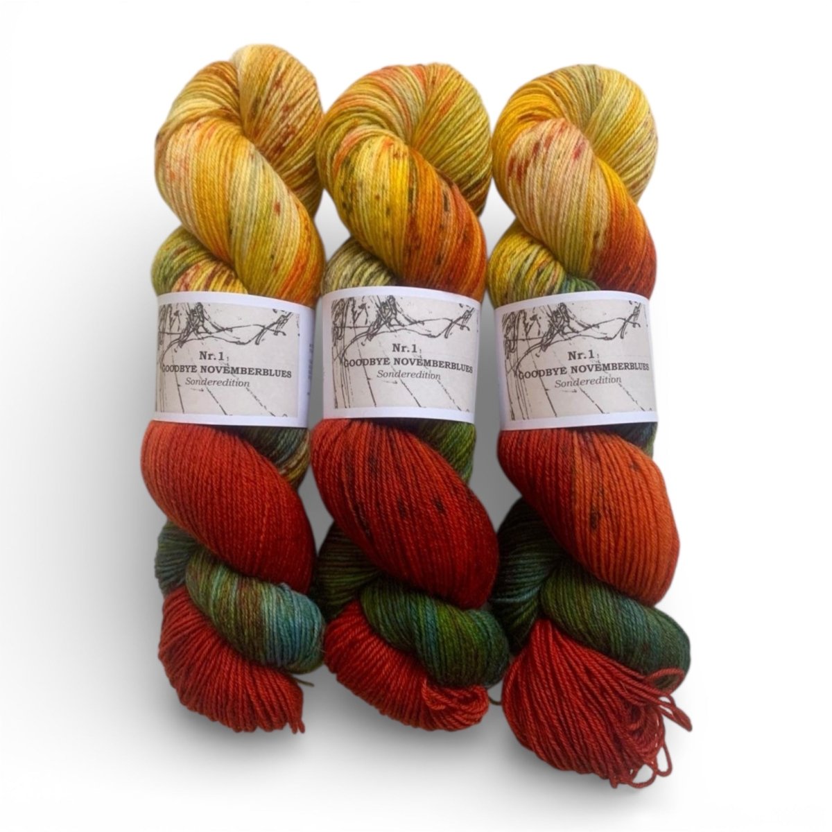 Atelier Franziska Uhl Handgefärbte Sockenwolle - BONIFAKTUR - Goodbye Novemberblues 1 - Atelier Franziska Uhl Handgefärbte Sockenwolle