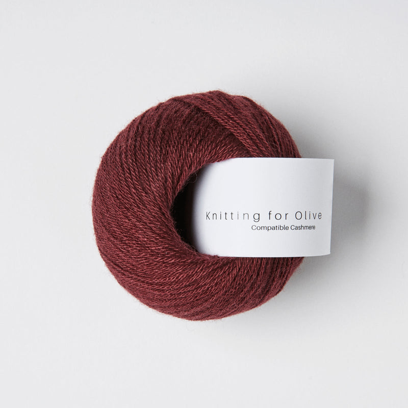 Knitting for Olive Compatible Cashmere in Bordeaux: Kaschmirgarn in Lace-Stärke